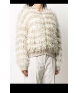 $4995 NWT Brunello Cucinelli Mohair Shearling Wool Striped Bomber Jacket... - £1,957.06 GBP