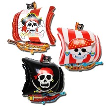 Pirate Ship Shape Aluminum Film Balloon Party Decoration Balloon Skull - £10.35 GBP