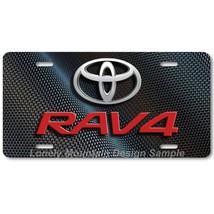 Toyota Rav 4 Inspired Art Red on Carbon FLAT Aluminum Novelty License Tag Plate - £14.38 GBP