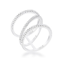 Shauna 0.4ct CZ Rhodium Wide Contemporary Ring - $39.49
