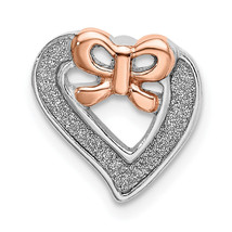 Silver Rhodium-plate Rose-tone Glitter Enamel Chain Slide QC9022 - £21.15 GBP