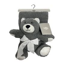 UGG Classic Baby Kids Gray Sherpa Teddy Bear Plush Blanket Throw Gift Set New - £58.72 GBP