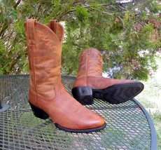 ARIAT Reddish Brown LEATHER COWBOY BOOTS WESTERN WORK BOOTS #34698 Mens 10D - £68.34 GBP