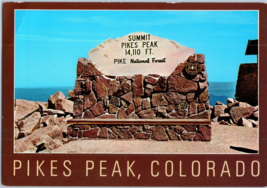 Marker on Summit of Pikes Peak Colorado Postcard - £4.06 GBP
