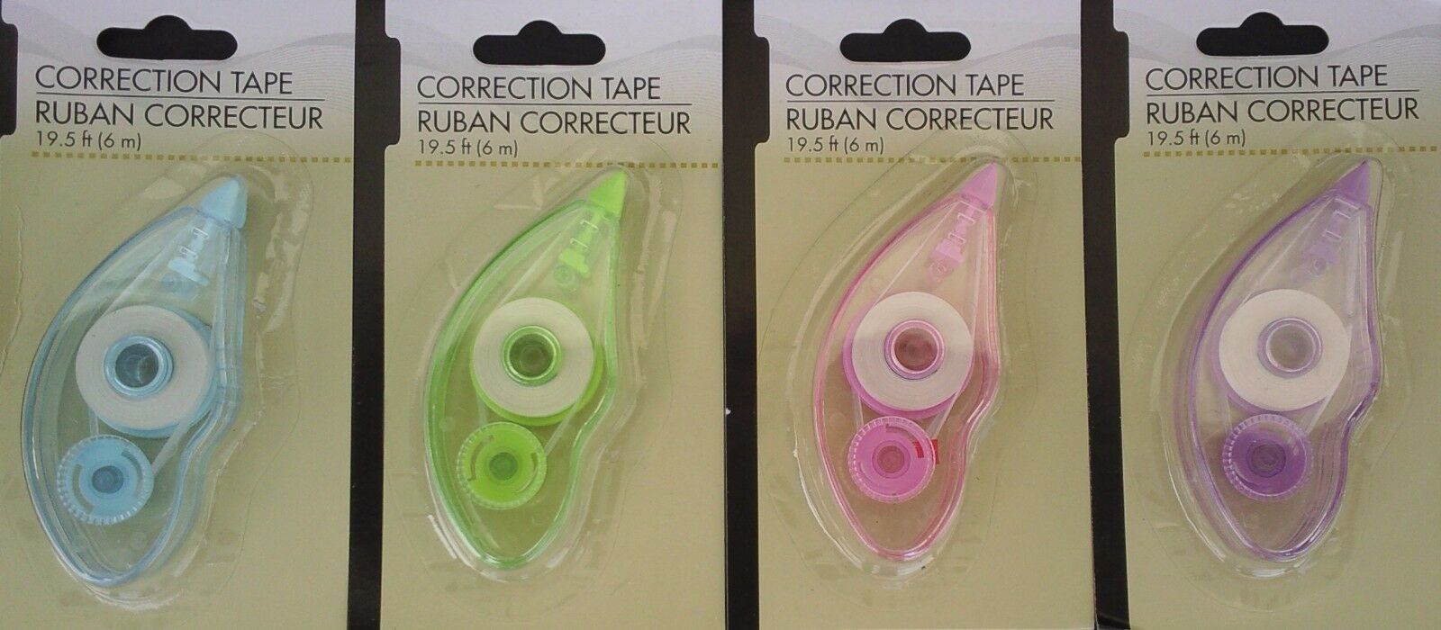 CORRECTION TAPE 19.5 FT (6 M) White-Out, SELECT: Blue, Green, Pink or Purple - $2.99