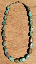 Royston Turqoise Necklace Native American Natural Beads 925 Clasp 19.5&quot; 2.88oz - £110.39 GBP