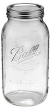 1 NEW JAR half gallon = 64 ounce Wide Mouth Mason Canning Jar w/lid &amp; band BALL - £29.60 GBP
