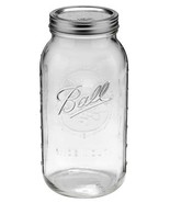 1 NEW JAR half gallon = 64 ounce Wide Mouth Mason Canning Jar w/lid &amp; ba... - £24.68 GBP