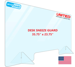 Desk Sneeze Guard Acrylic Plastic Protective Divider Barrier Checkout Co... - £44.29 GBP