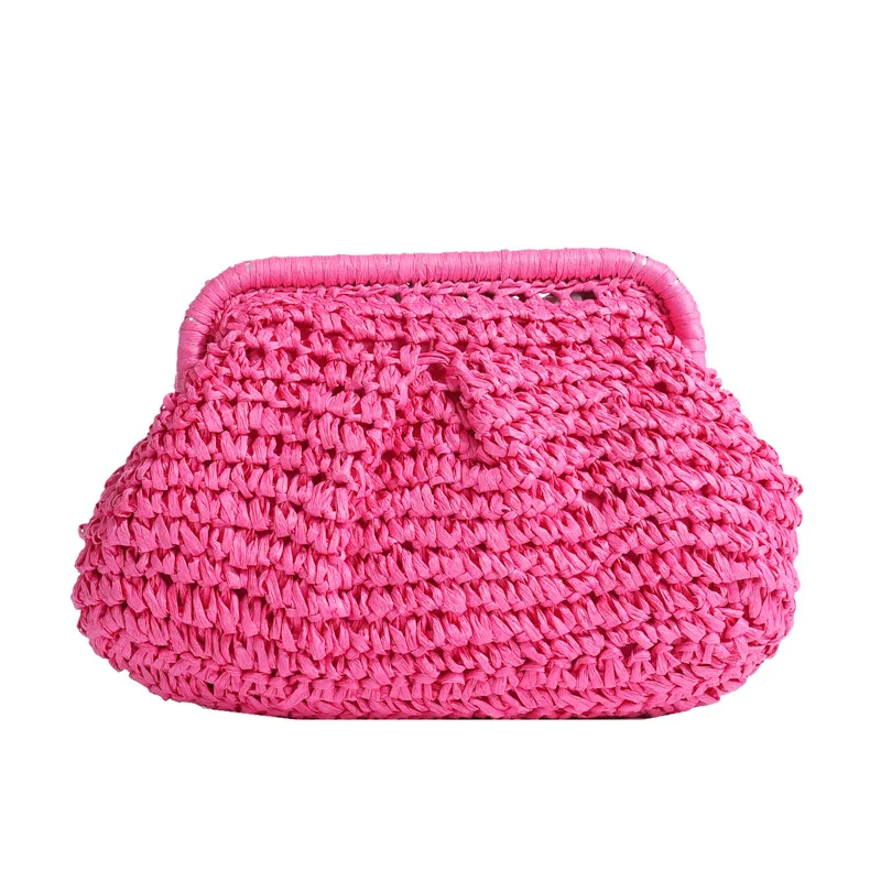 Trendy Design Straw Clip Clutches Handbag and Purses Totes Shoulder Cros... - $32.28