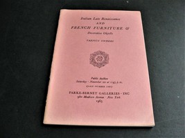 Italian Late Renaissance and French Furniture - Auction- 1965 Booklet-Ca... - £6.66 GBP
