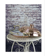 Copper Engraved Handmade Pewter In Roasting Pan Frying Omelet Cooking Pa... - $136.98 CAD