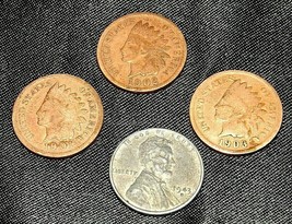 Indian Head Penny 1901, 1902, 1903 and 1943 D Steel Penny AA19-CNP6009 Antique - £159.80 GBP