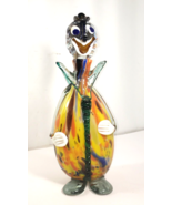 Vintage Murano ART GLASS Blown CLOWN Decanter Multicolor 16&quot; - $28.00