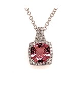 Diamond Rubellite Tourmaline Necklace 5.47 CT 18k Gold Certified $5,590 ... - £2,419.84 GBP