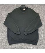 Vintage Jerzees Sweatshirt Men 2X Black Blank Pullover Long Sleeve Crew ... - $18.88
