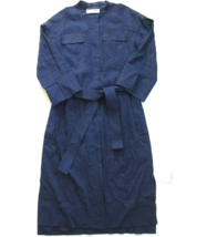 NWT MM. Lafleur Melissa in Blueberry Stretch Linen Belted Shirt Dress 4 $295 - £72.98 GBP