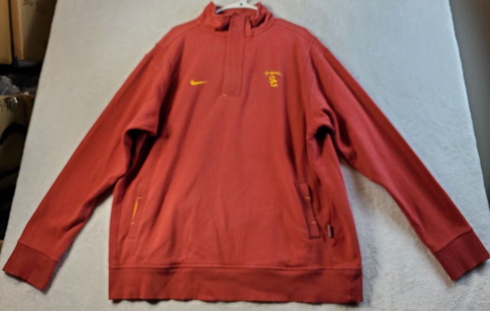 Primary image for USC Trojans Nike Sweatshirt Mens Size XL Red Cotton Pockets Long Sleeve Football
