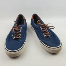 Vans Off-The-Wall Blue Low Canvas Skate Shoes Lace Up TC7H Size M9 W10.5 - £15.44 GBP