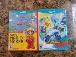 Super Mario Maker &amp; Pokemon Tournament Nintendo Wii U Game Lot Bundle Tested - £20.99 GBP