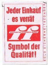 Matchbox Label Germany FF Business Community Every Purchase Symbol Of Qualkity - $0.98