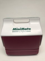 Vintage 90's Igloo MiniMate Cooler Button Ice Chest Lunch Box Maroon Green - $19.34