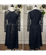 Vintage 60s Robert Gaffney Black Lace Dress M L - $74.92 CAD