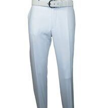 Men's MONO Turkey Slacks Wool Blend Plain Front Slim Fit 2534-10 White image 2