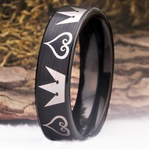 Game Kingdom Hearts Design Men&#39;s Tungsten Carbide Ring For Women Men Wedding Jew - £28.44 GBP