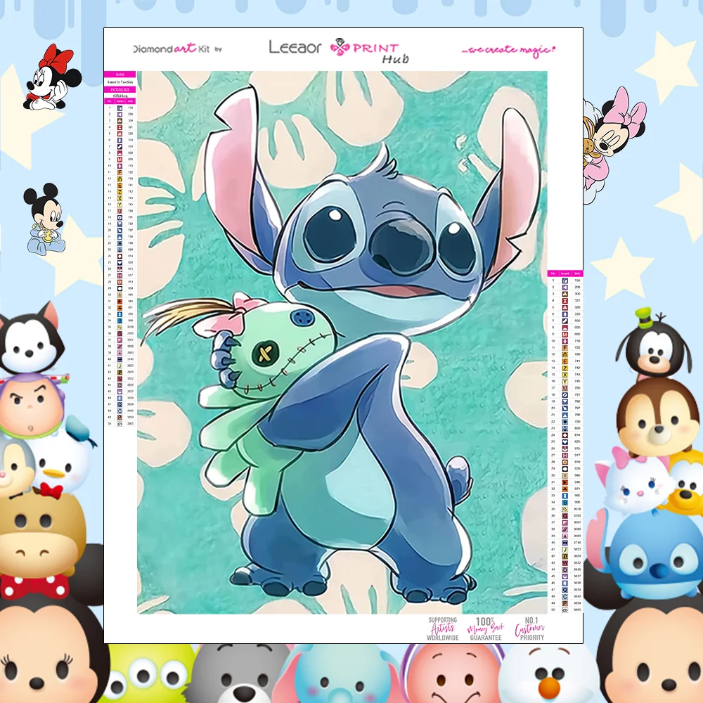 Stitch Disney Diamond Painting Gift Cute Lilo And Stitch Cartoon Full Drill - £6.28 GBP+