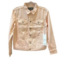 Neon Blonde NWT Women’s Dreamer Distressed Denim Jacket Pink Quartz Size XS - £39.10 GBP