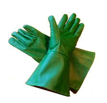 Leather Gauntlet Gloves Green 2X-Large - $29.70