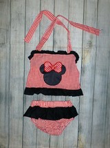NEW Boutique Minnie Mouse Seersucker Ruffle Bikini Swimsuit Sunsuit Outfit - $8.50