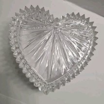 Heart Shape Crystal Clear Trinket Jewelry Glass Box With Lid 4.5&quot; - £6.17 GBP