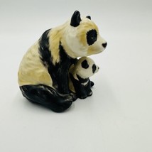 Goebel Panda Mama Bear Cub Figurine Hand Vintage W.Germany #36008-15 1976 - £30.59 GBP