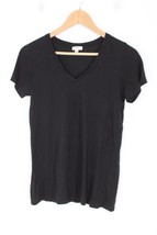 Vince XS Black V-Neck Pima Cotton Short Sleeve Little Boy Shirt Tee Top - £20.86 GBP