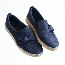 Bussola Navy Suede Leather European Flats w Bow Detail Fashion Sneakers ... - £29.79 GBP