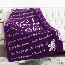 I Love You Mom Gift Blanket, Double Sided Printed Throw Birthday Gifts For Women - £43.49 GBP