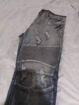 Heritage By America Jeans Mens 36x34 Blue  Denim Distressed Skinny - $20.57