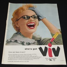 VIV Lipstick by Toni Vintage Print Ad 1955 Fashion Gillette Co - £7.80 GBP