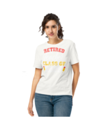 Women’s Organic Ribbed Neck T-Shirt – Retired Teacher (Off White) - $75.21 CAD