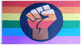 12X18 Black Lives Matter Blm Rainbow Fist 100D Woven Poly Nylon Boat Flag Banner - £12.85 GBP