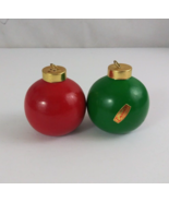 Vintage Emson Christmas Ornament Ball 2.25&quot; Salt &amp; Pepper Shakers - $9.89
