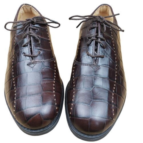 FOOTJOY Europa 8.5 CROC Gator Burgundy Leather WATERPROOF No Spikes Exotic Shoes - $24.18