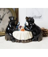 Western Rustic Black Bear Couple Enjoying Romantic Dinner In The Woods F... - $34.47 CAD