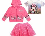 3-Piece Set ~ Disney MINNIE MOUSE™ ~ Pink Hooded Jacket ~ Top ~ Tutu ~ S... - £29.41 GBP