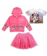 3-Piece Set ~ Disney MINNIE MOUSE™ ~ Pink Hooded Jacket ~ Top ~ Tutu ~ S... - £29.28 GBP