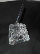 Crystal Clear Cut Glass Desktop Swivel Thin Pen Base Holder Silvertone H... - £15.71 GBP