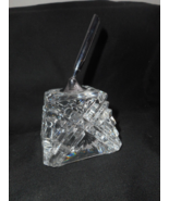 Crystal Clear Cut Glass Desktop Swivel Thin Pen Base Holder Silvertone H... - £15.95 GBP