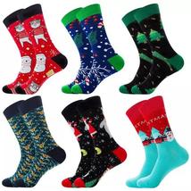 New Arrivals 6 Packs Men Socks Santa Claus Elk Men&#39;s Tube Socks Trendy Cotton So - £14.17 GBP
